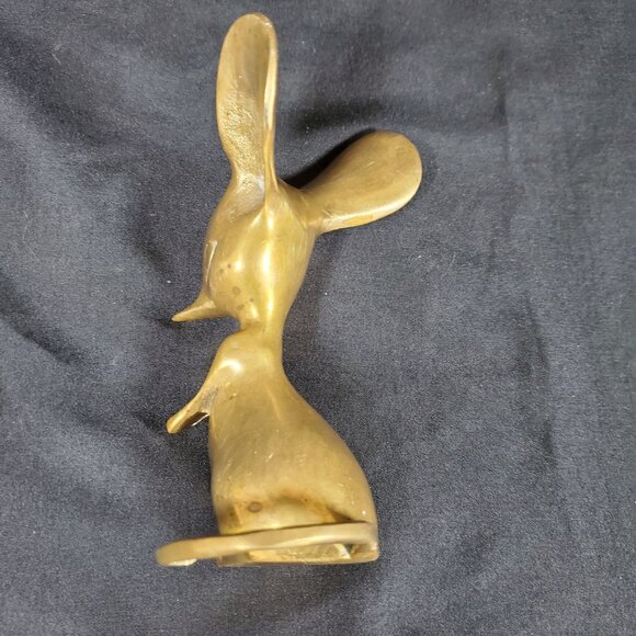 Whimsical Brass Mouse Vintage Solid Brass Animal Figurine Mid Century Retro Deco - Picture 12 of 16